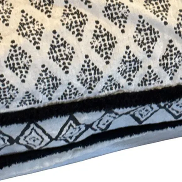 Ink + Ivy Ivory Black Duvet Ful Cotton Flax Textured Bedding Cover 80